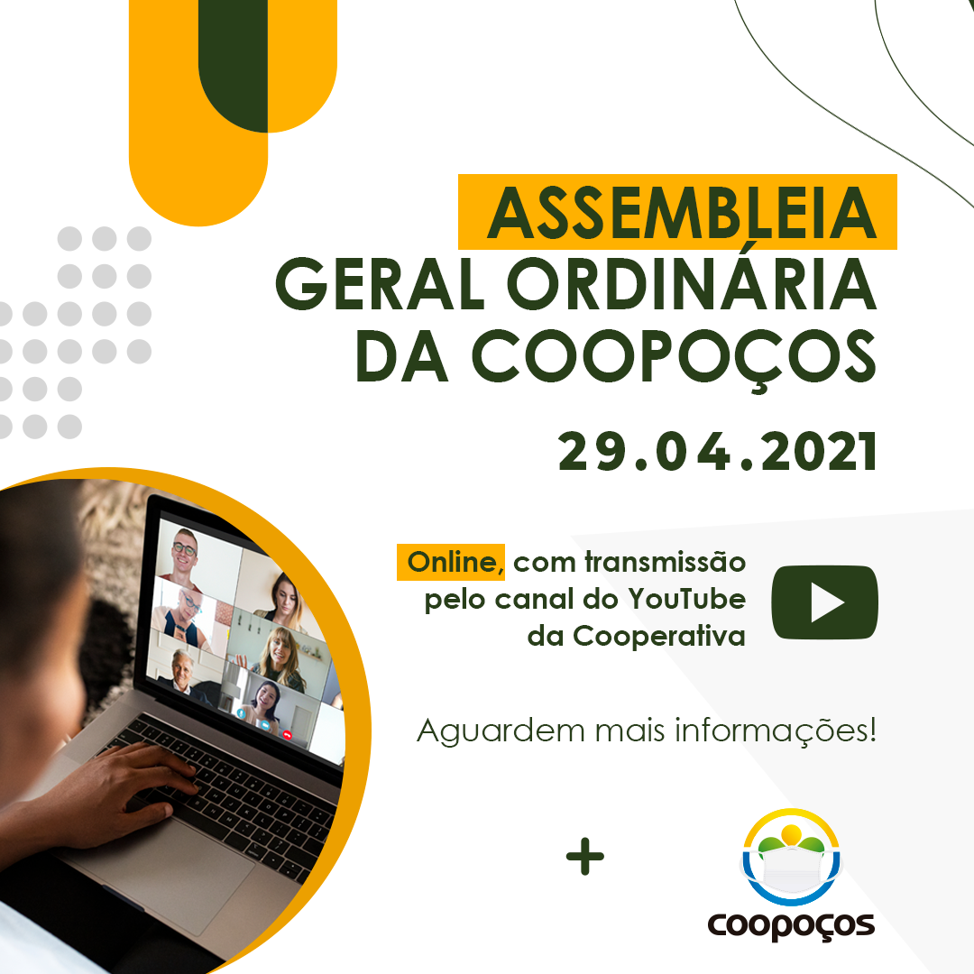 ASSEMBLEIA GERAL ONLINE AGENDADA PARA 29/04/2021