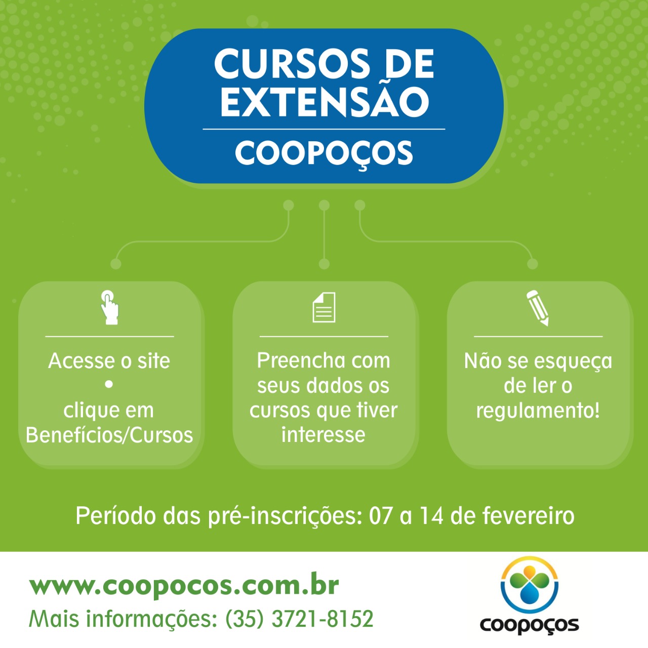 Coopoços inicia pré-inscrição para os cursos de extensão 2020